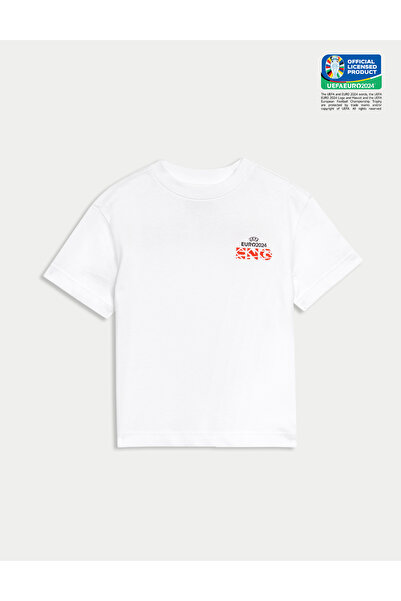 Marks & Spencer Saf Pamuklu UEFA EURO2024™ T-Shirt (2-7 Yaş)