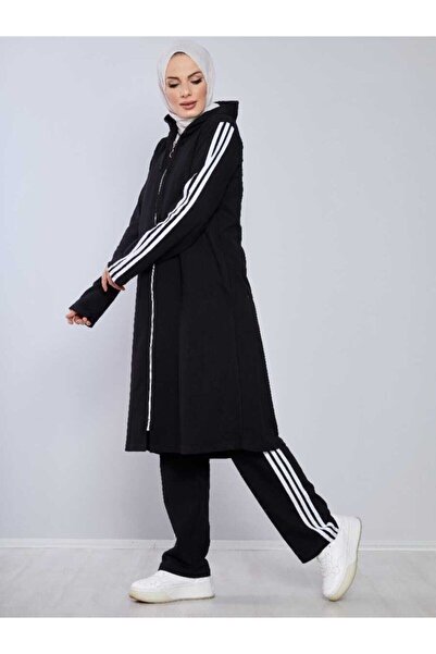 BURCU TESETTÜR Önden Fermuarlı Tesettür Eşofman Takımı Trn1018