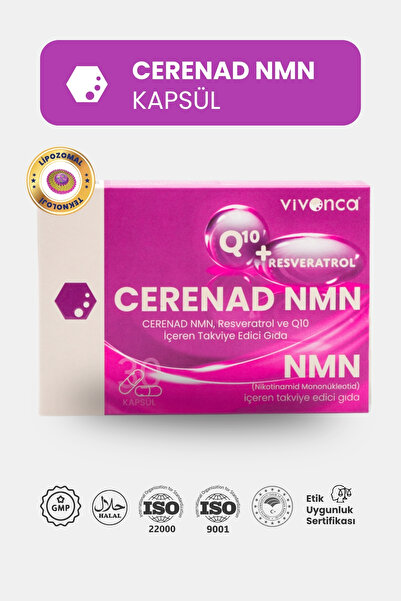 Cerenad Lipozomal Nmn, Resveratrol, Coq10, Çinko Ve C Vitamini Içeren Takviye Edici Gıda