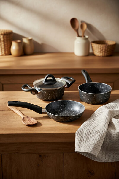 Bernardo Sakura 5 Parça Tencere Seti Gri