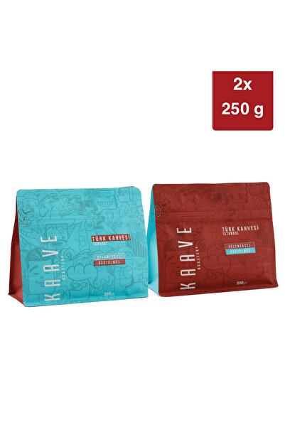 Kaave Roastery Türk Kahvesi Turkuaz 250 Gr + Türk Kahvesi İstanbul 250 Gr 2′l...