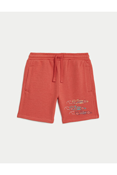 Marks & Spencer Pamuklu Yarış Arabası Temalı Şort (2-8 Yaş)