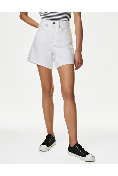 Marks & Spencer Yüksek Bel Denim Mom Şort