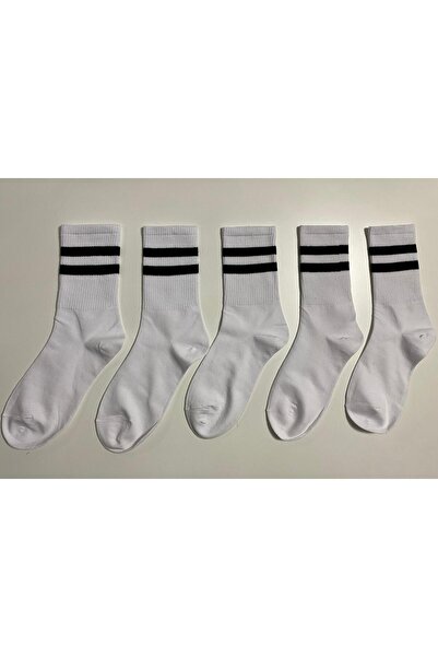 Boston Unisex seamless tennis socks 5 pairs black and white