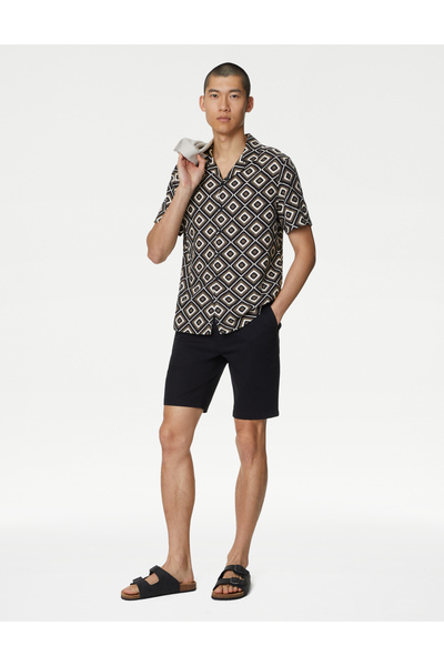 Marks & Spencer Regular Fit Kısa Kollu Keten Gömlek