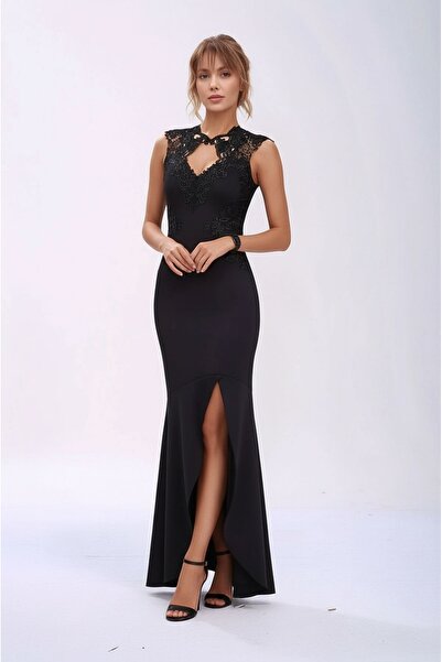 MAMAYAGA Γυναικείο παράθυρο με κορδόνι γιακά ασύμμετρο στρίφωμα Fish Model Moon Kol Κομψό βραδινό φόρεμα Curve Plus Size Νυχτερινό φόρεμα