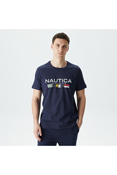 Nautica Ανδρικό μπλουζάκι με στάνταρ εφαρμογή σε μπλε ναυτικό χρώμα