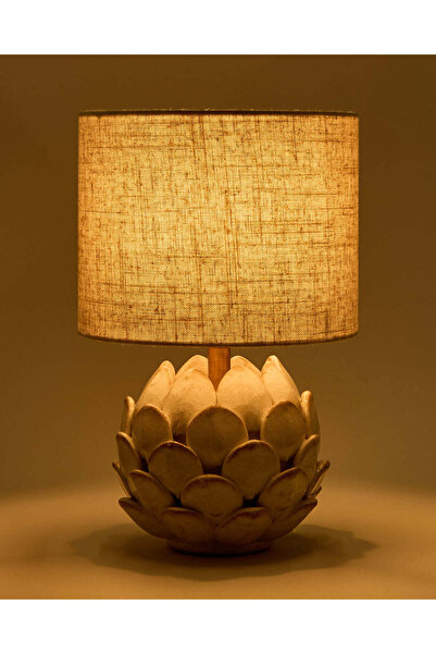 REDTAG Beige Lotus Ceramic Table Lamp