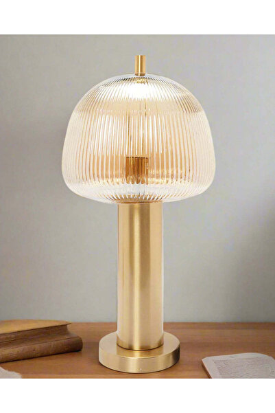 REDTAG مصباح طاولة معدني بغطاء زجاجي ذهبي