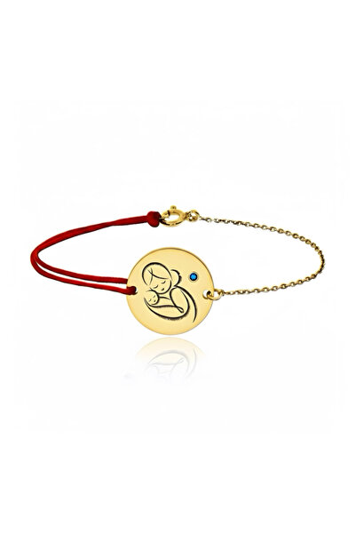 Bijuteria Hanny 925 silver bracelet plated with 24K gold – Mother and child with Cubic Zirconia stone