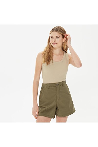 Nautica Women's Beige Slim Fit T-Shirt