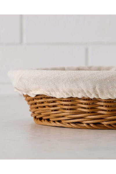 REDTAG Brown Round Woven Basket With Cloth