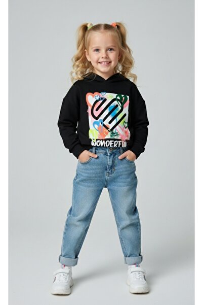 Cichild Φούτερ για κορίτσια με κουκούλα με τύπωμα επένδυση fleece