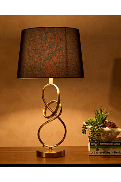 REDTAG مصباح طاولة معدني منحني باللون الأسود