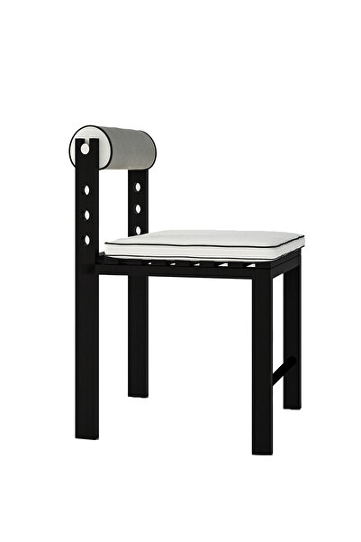 deekobjects Milan Siyah Gürgen Ahşap Bar / Ada Sandalyesi 45 x 65 cm