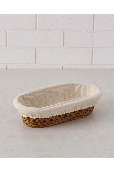 REDTAG Brown Oval Woven Basket With Cloth