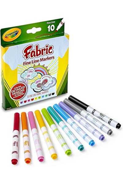 Crayola أقلام تحديد قماشية رفيعة، 10 قطع (عبوة من قطعة واحدة) - متعددة الألوان