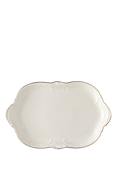 Rosenthal Sanssouci Elfenbein Gold Porselen Oval Servis Tabağı 38 cm