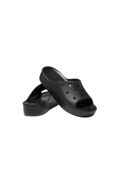 Crocs Women's Classic Platform Slide Sandals - Black, EU 34/35, Comfort & Style