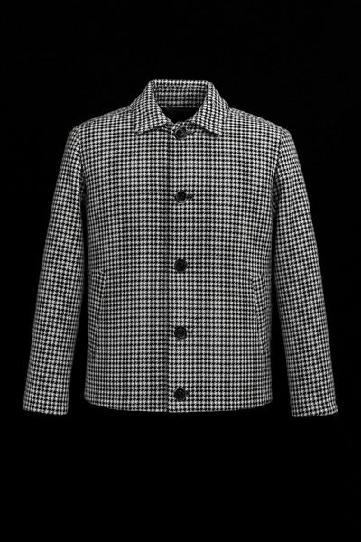 endap collection Erkek Bebe Yaka Modern Fit Desenli Kısa Kaşe Kaban