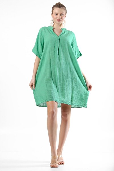 della moor Green Italian Plus Size Tunic Dress
