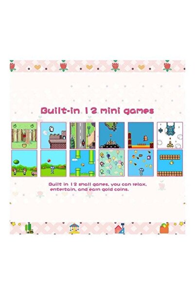 Generic Cartoon Virtual Electronic Pet Game - Retro Handheld with Color LCD, Keychain