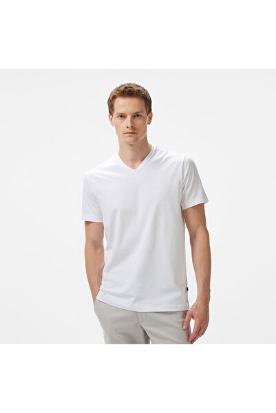 Nautica Men's White Regular Fit T-Shirt
