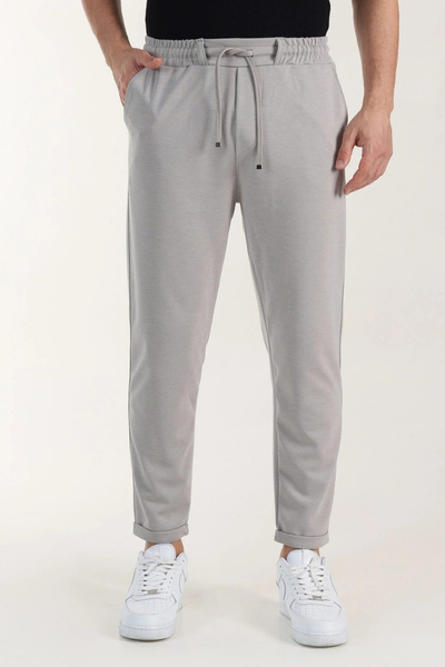 EXSPORT Diagonal Fabric Slimfit Comfortable Fit Double Leg Men's Trousers with Back Pockets