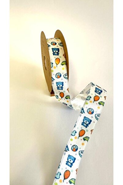 FANTASTIC KURDELE Baby Themed Patterned 2 cm X 3 Meter Ribbon – Ribbon for Hobby, Decoration, Birthday, Baby Favors