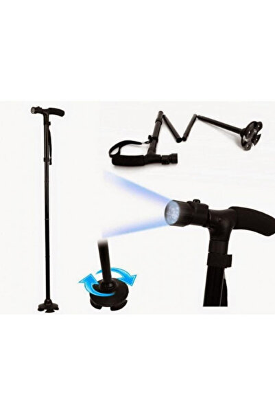 OEM Trusty Cane height adjustable foldable walking stick with flashlight