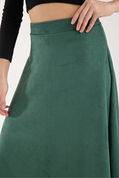 DeChival Long Suede Skirt - 90 cm Full Length Flawed Suede Skirt
