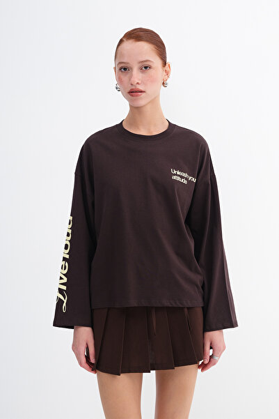 Addax Printed Long Sleeve T-Shirt B10583