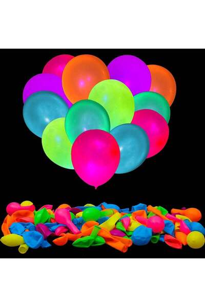 Generic 50 Pcs UV Neon Balloons Glow in the Dark Party Balloons for Birthdays, Weddings, and Blackli