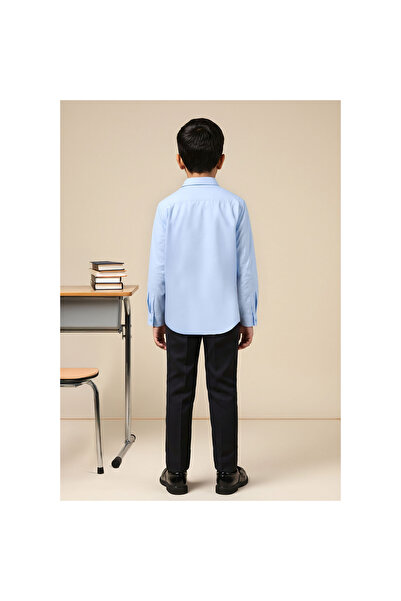 Juniors Solid Shirt with Long Sleeves and Pocket