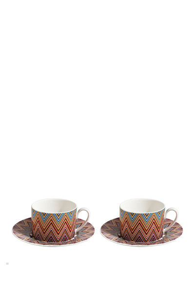Missoni Home Çok Renkli 2li Porselen Kahve Fincan Seti