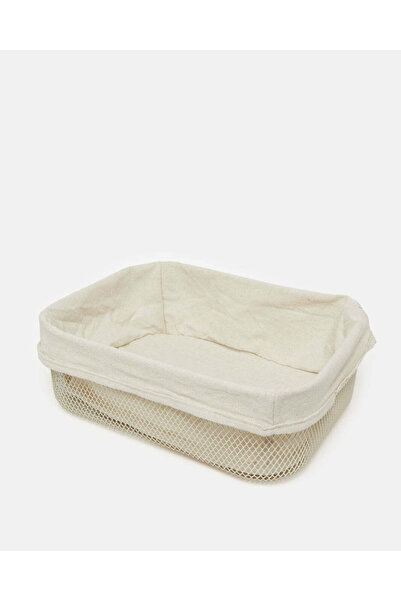 REDTAG White Metal Rectangle Basket With Fabric