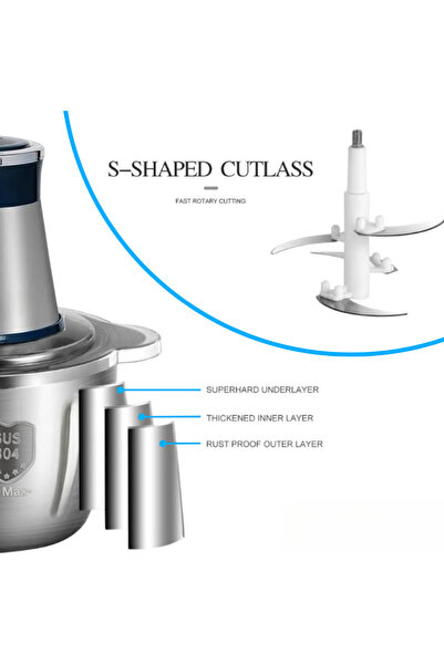 Zimtal Electric Meat Grinder Stainless Steel Electric Meat Chopper, 300W Food Processor