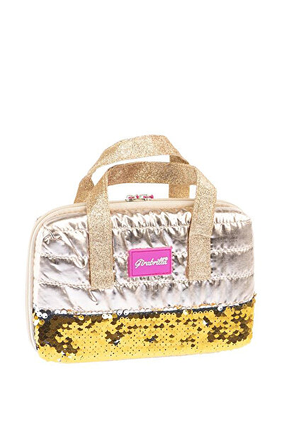 Girabrilla Dore Puffer Pullu Payetli Kız Çocuk Makyaj Çantası