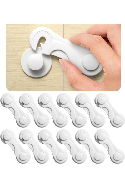 LinJie أقفال خزائن أمان الأطفال - أقفال لاصقة لا تترك بقايا للخزائن والثلاجة ...