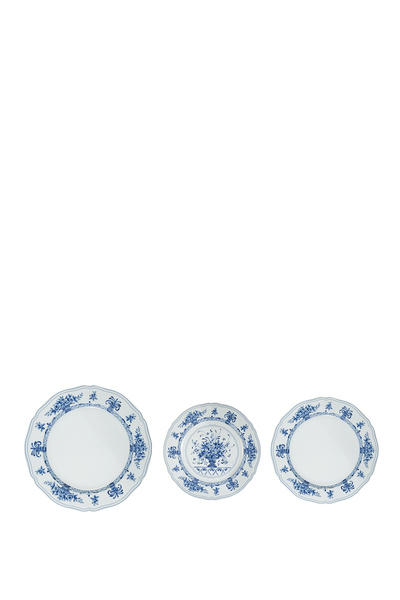 Le Coq Porcelaine Neos Anthiros Mavi Porselen 6 Kişilik 18 Parça Yemek Takımı