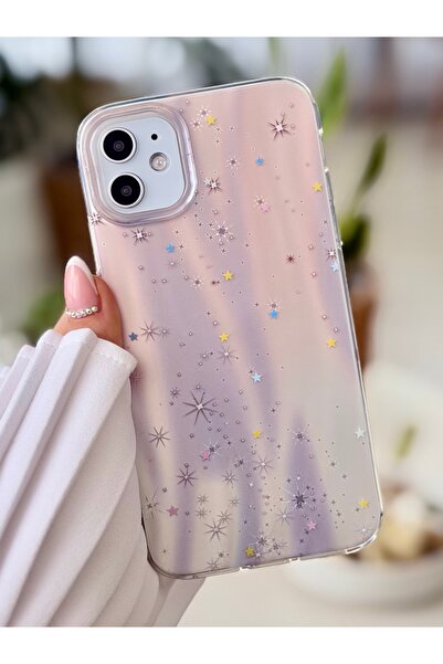 Go Aksesuar Iphone 11 UYUMLU Shine YIldız Renk Geçişli Parlak Silikon Korumal...