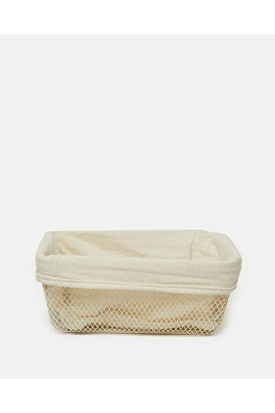 REDTAG White Metal Rectangle Basket With Fabric