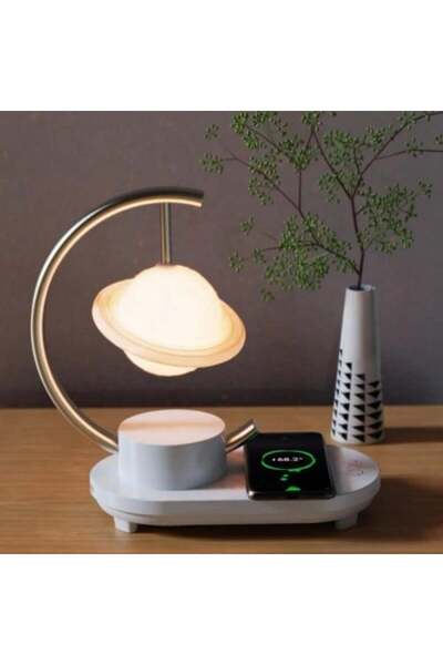 Generic Smart modern lamp (wireless charger, speakers, and LED surround sound)