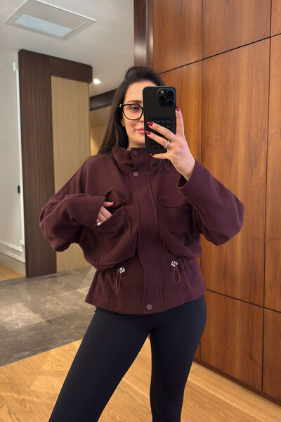 MAGARDE Cepli Belden Bağlamalı Fitilli Ceket- BORDO