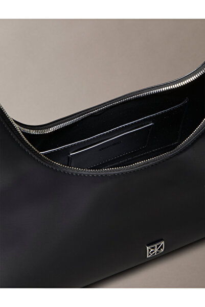 Calvin Klein Emblem Logo Smooth Leather Shoulder Bag