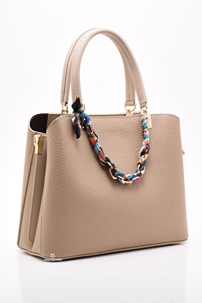 Jasmin Mink Three Compartment Women's Shoulder Bag with Shoulder Strap