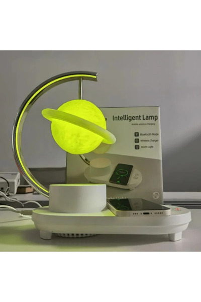 Generic Smart modern lamp (wireless charger, speakers, and LED surround sound)