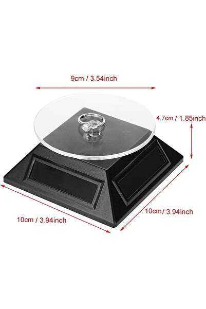 eWINNER Solar Powered 360° Rotating Display Stand for Watches, Phones & Jewelry (Black)