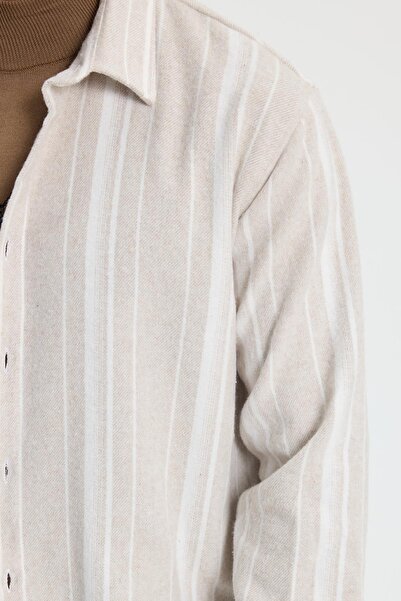 Tudors Men's Relax Fit Comfortable Cut Sports Collar Striped Lumberjack Shirt