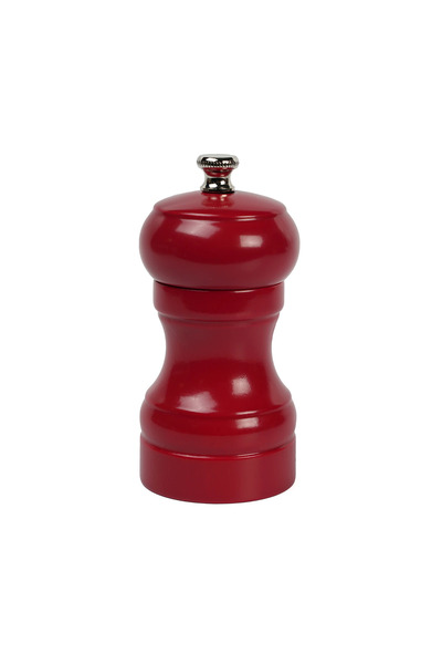 Glios Dark Red Wooden Salt and Pepper Hand Mill Grinder 2 Pieces 10 cm
